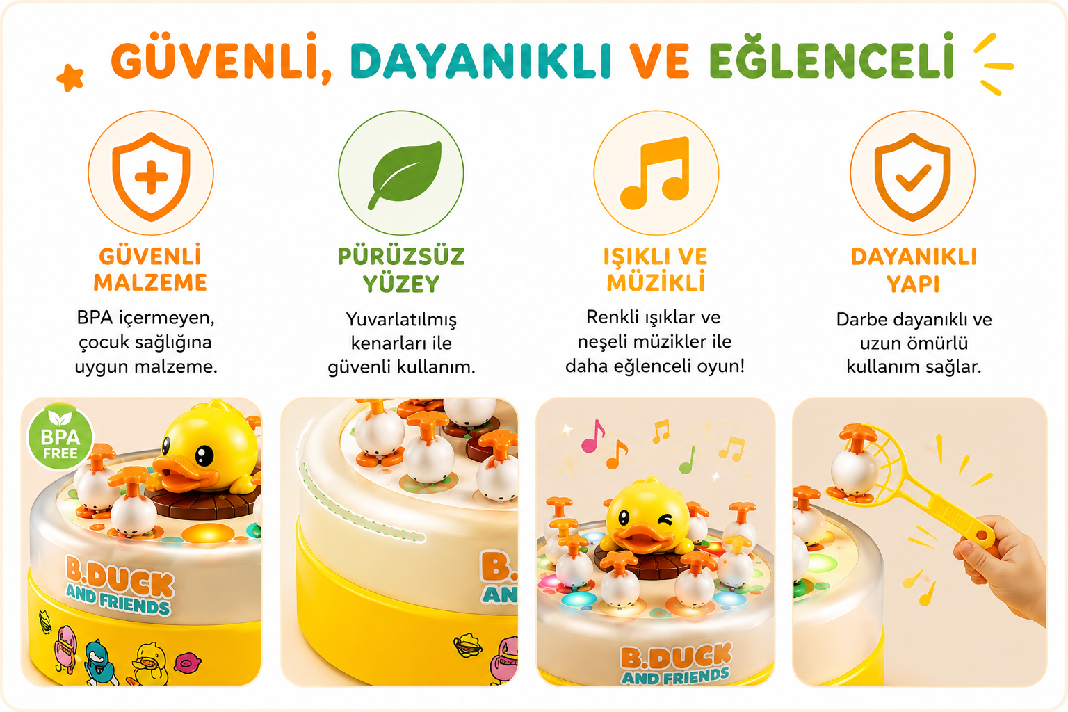 MiniDuck renkli ışıklar ve müzikler